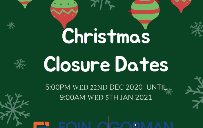 CHRISTMAS 2021 CLOSURE DATES